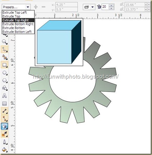 Draw a 3D gear object Draw a 3D gear object