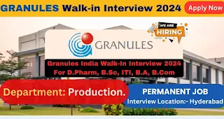 Granules India Limited: ITI, Diploma, and Graduate Recruitment for OSD Formulation Production & Quality Control