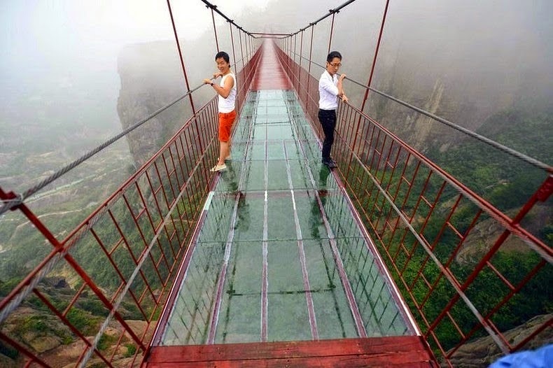 My palms are sweaty just looking at this! - A Vertigo-Inducing Bridge Opened in China. Would You Walk Across?