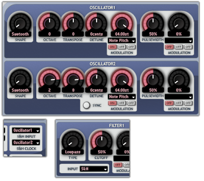 Distortion via low sample rate in Aspect