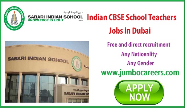 Latest school jobs in Dubai, urgent Dubai jobs for Indians, 