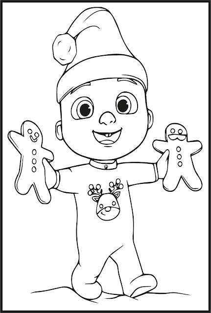 JJ Holds Gingerbread Men Coloring