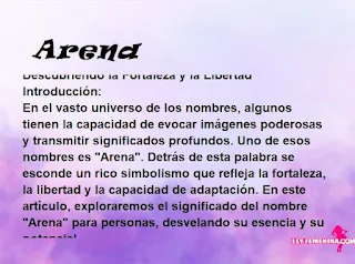 significado del nombre Arena