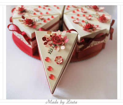 scrapbooking papierowy tortcik, tort z papieru