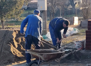 Cement mixing the old fashioned way