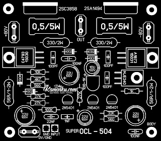 Layout rangkaian amplifier Lapangan  SOCL 504