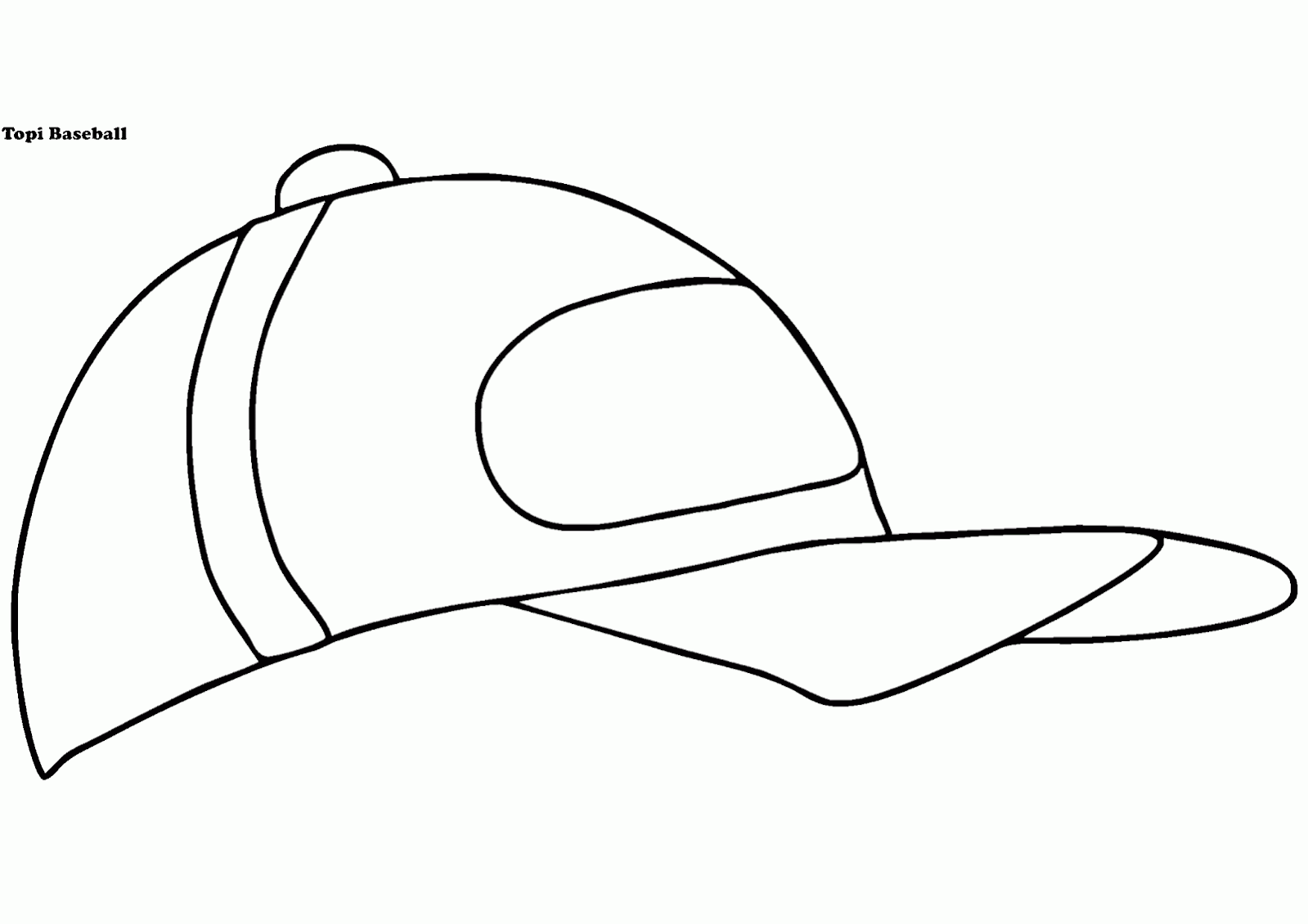 Gambar Mewarnai Topi Baseball / Bisbol - Contoh Anak PAUD