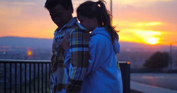 Couple back hug sad cute sunset romantic