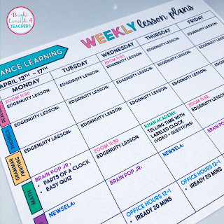 distance learning lesson plan template