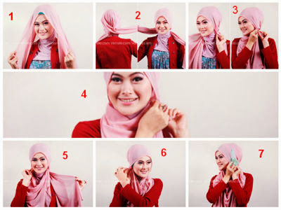 cara memakai jilbab segitiga