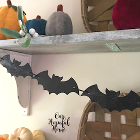 Target $1 glitter bat garland Halloween garland decor