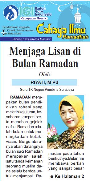 Tulisan Hari ke-5 Program Cahaya Ilmu Ramadhan tahun 2019