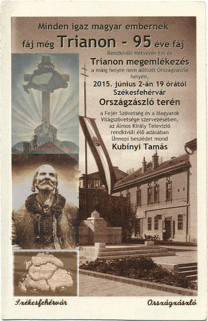 2015. június 2. Trianon 95 megemlékezés Fehérvárott a helyre nem állított Országzászló terén
