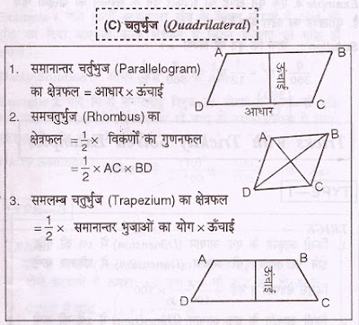 Mensuration important formulas in hindi