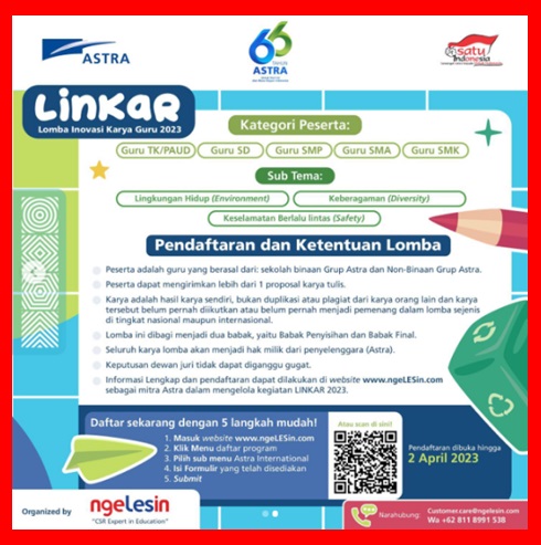 Lomba Inovasi Karya Guru LINKAR 2023 PAUD TK SD SMP SMK Sederajat