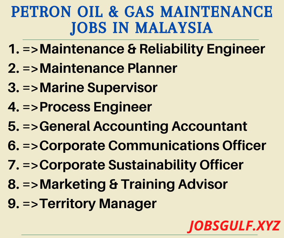 Petron oil & gas Maintenance jobs in Malaysia