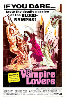 THE VAMPIRE LOVERS. Estados Unidos. Cartel: 69 x 104 cms. LAS AMANTES DEL VAMPIRO / LAS AMANTES VAMPIRO. The Vampire Lovers. 1970. Reino Unido, Estados Unidos. Dirección: Roy Ward Baker. Reparto: Ingrid Pitt, George Cole, Kate O'Mara, Peter Cushing, Madeline Smith, Jon Finch, Douglas Wilmer, Ferdy Mayne, Pippa Steel, Dawn Addams, Janet Key,