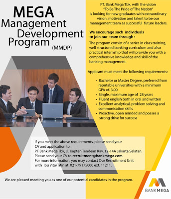 Karir Bank Mega Melalui Mega Management Development Program