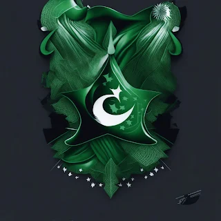 Graphic Design, Pakistan Independence Day, Unique, vector, masterpiece, Black Background,