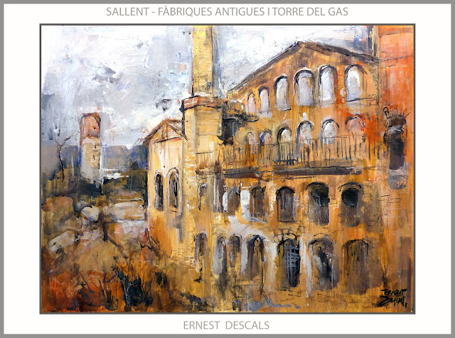 SALLENT-PINTURA-FABRIQUES-PAISATGES-TORRE-GAS-PINTURES-CATALUNYA-ARTISTA-PINTOR-ERNEST DESCALS