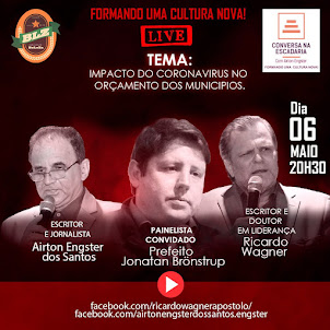 Quarta-feira live a partir das 20h30min... Jornalista Airton Engster dos Santos, Prefeito de Teutôn