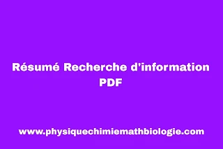 Résumé Recherche d'information PDF