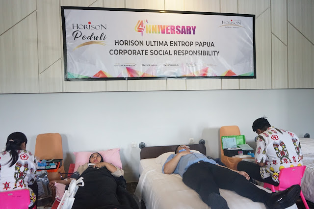 Horison Ultima Entrop dan PMI Papua Gelar Donor Darah Peringati Ultah ke-4