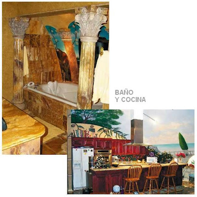 Baño y cocina de la casa enterrada