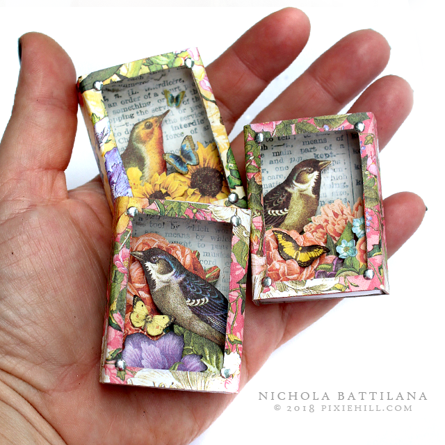 Pretty Bird Matchboxes for Graphic 45 - Nichola Battilana