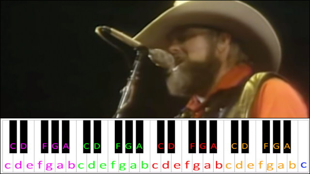 The Devil Went Down To Georgia by The Charlie Daniels Band Piano / Keyboard Easy Letter Notes for Beginners