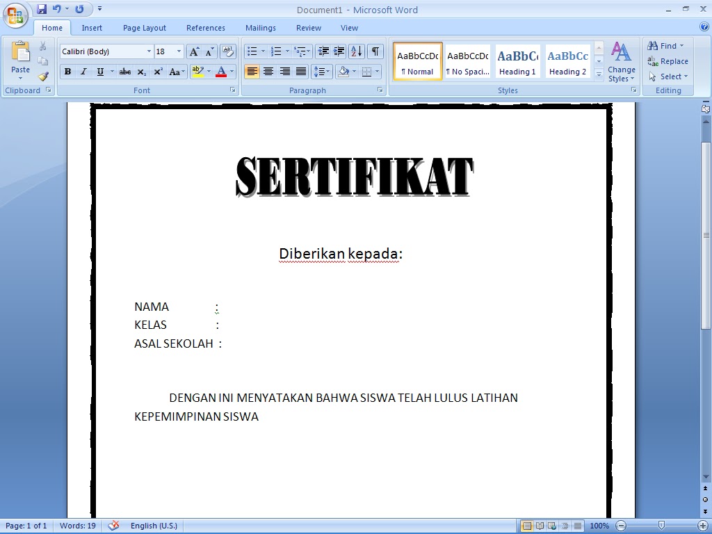 CARA MEMBUAT SERTIFIKAT ANTARA MS.WORD DAN EXCEL  yogi 