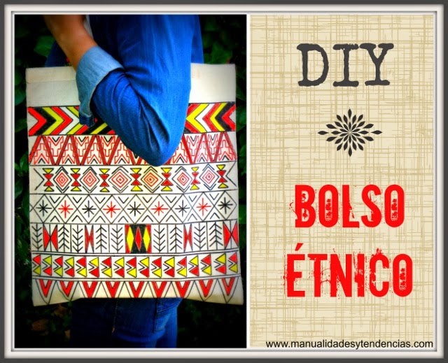 DIY: bolso estampado étnico ikat / ethnic ikat shopping bag / sac imprimé ethnique