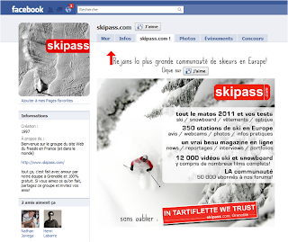 Page Facebook skipass avant la Timeline (landing page)