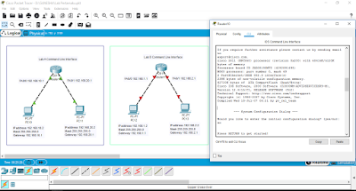 Conclution : Command line interface, adalah sebuah interface dengan yang dapat digunakan untuk malakukan konfigurasi pada router cisco, meskipun ada mode gui, namun tidak semua konfigurasi pada router dapat dilakukan pada simulasi cisco dengan mode text konfi