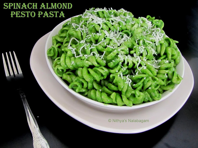 Spinach Almond Pesto Pasta