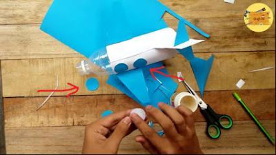 Cara Membuat Pesawat  dari  Botol  Aqua atau Pocari Buat 