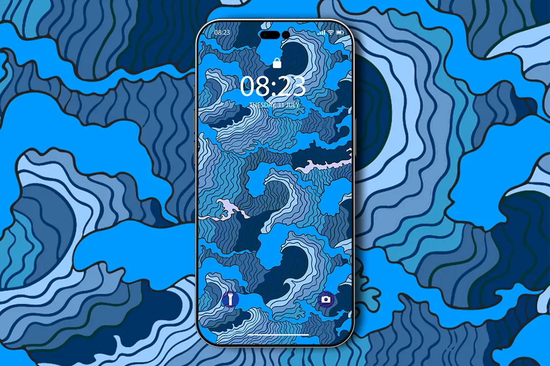 beautiful wave pattern wallpaper for ios 16 iphone 14 or android