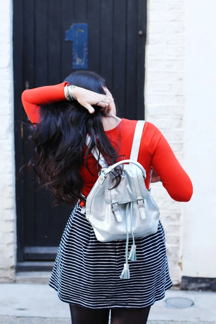 Silver Boden backpack - London fashion blogger Emma Louise Layla