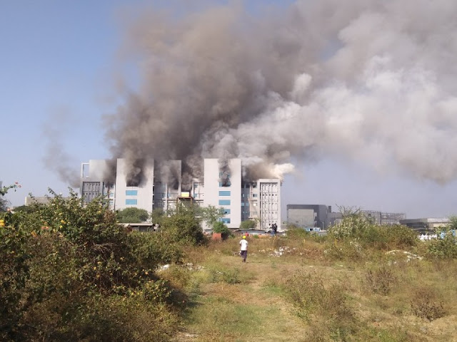 Serious accident in Serum's plant: Serum building caught fire again after 4 hours, burnt dead bodies of 5 laborers were found here today