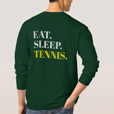 Custom Eat Sleep Tennis Back Design Sleeve T-Shirt
