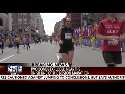 TV Image of Boston Marathon News Footage