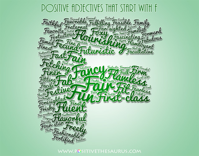positive adjectives that start with f word cloud