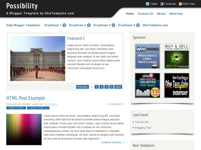 Possibility Blogger Template