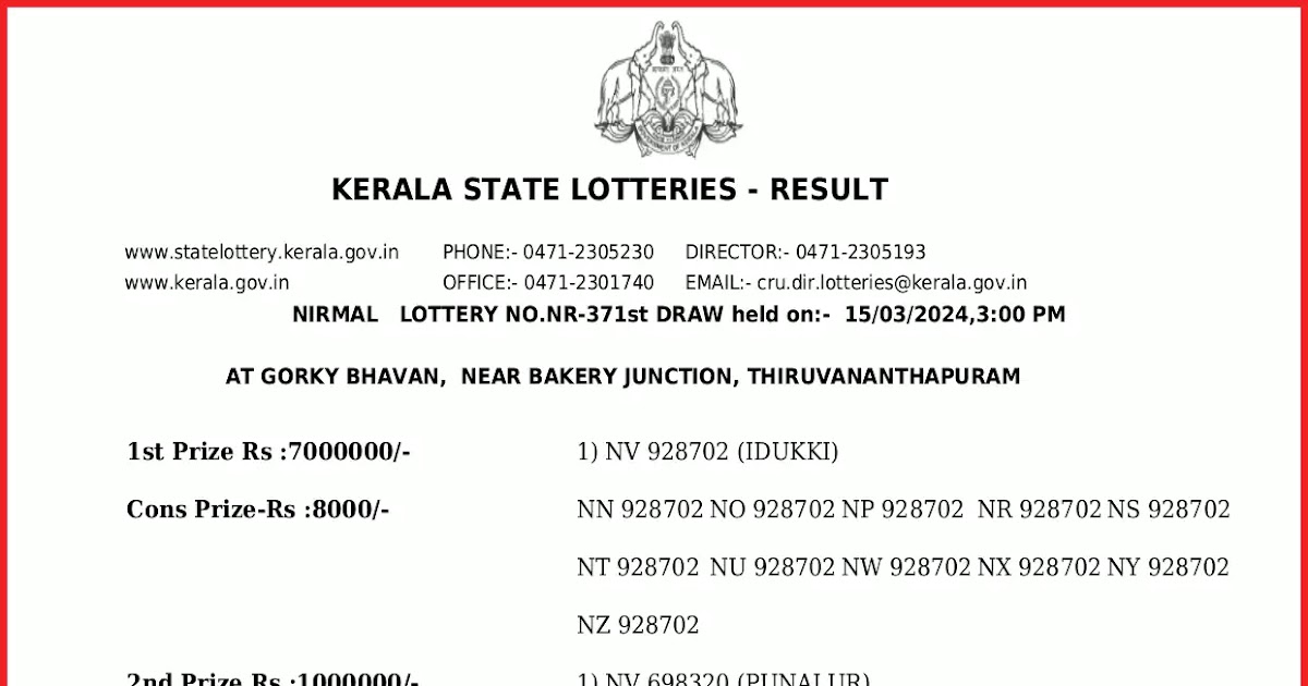 Kerala Lottery Result Today, 9 March 2024: Check keralalotteries.com for  Karunya KR 644 Draw PDF; Prize Money List and Latest Updates Here