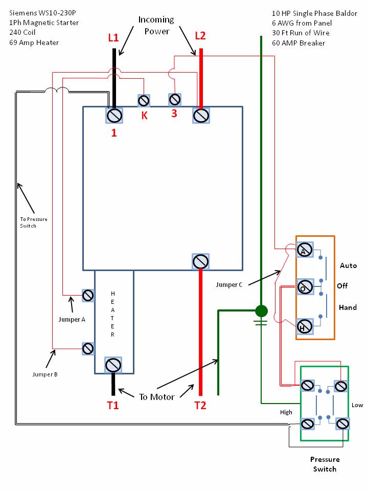 Single Phase Motor Starter Wiring Diagram | Elec Eng World