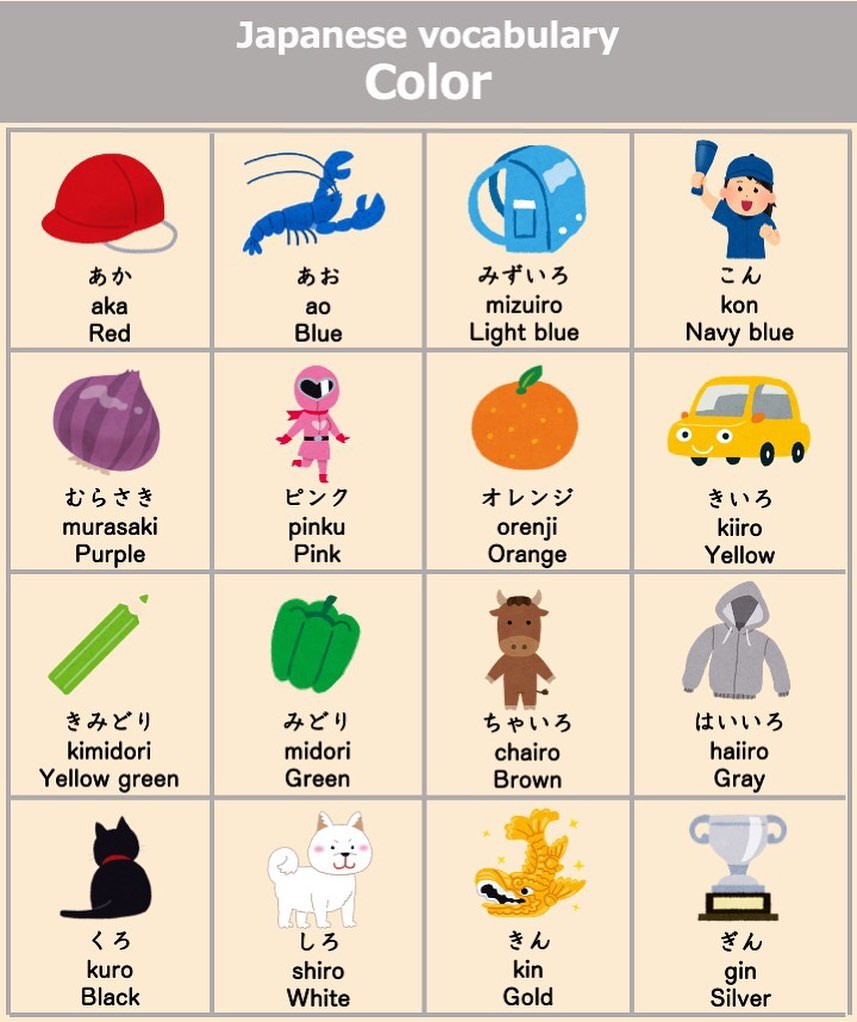 colors in japanese