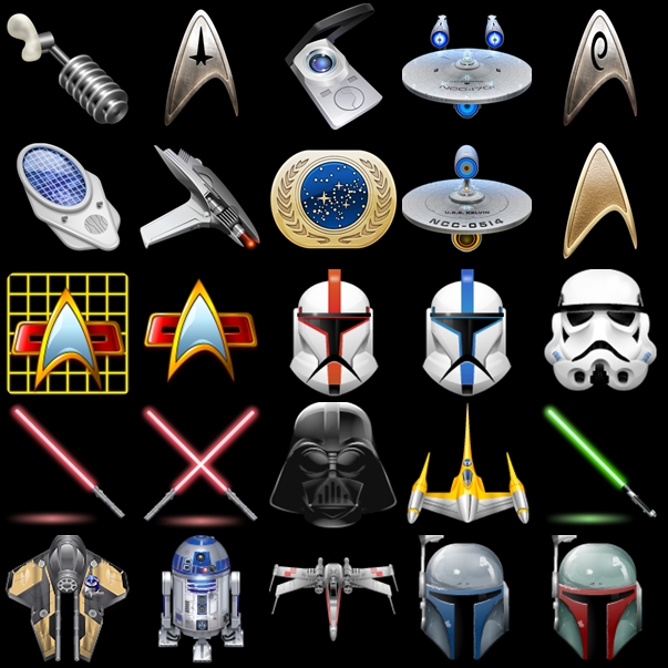 Colección iconos Stars Wars + Star Trek 