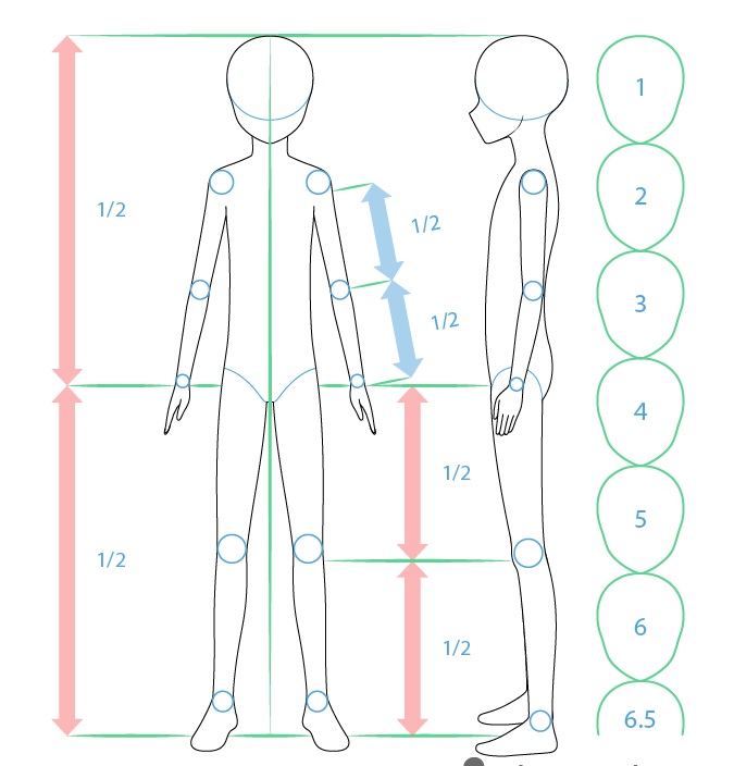 Proporsi tubuh anime boy menggambar