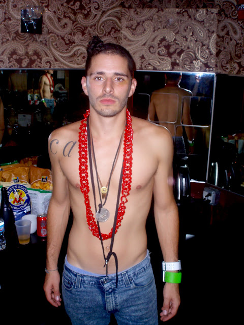 Semi Precious Weapons Cole Whittle shirtless backstage