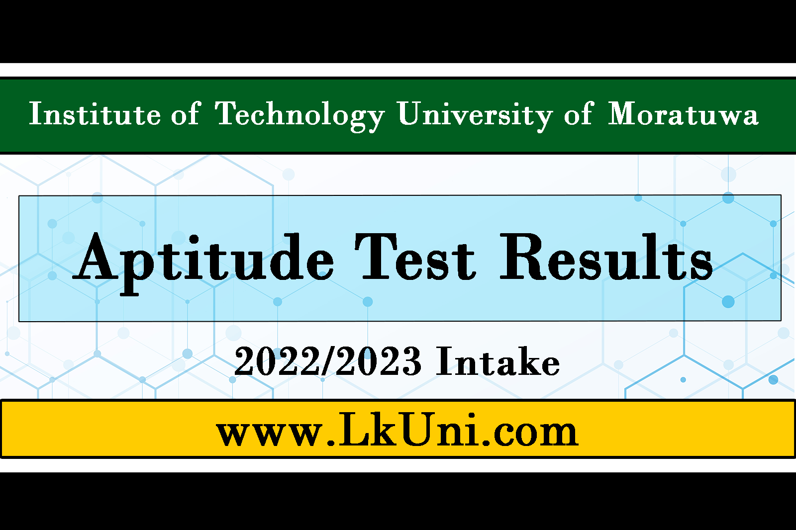 Ndt Moratuwa Aptitude Test Results 2023
